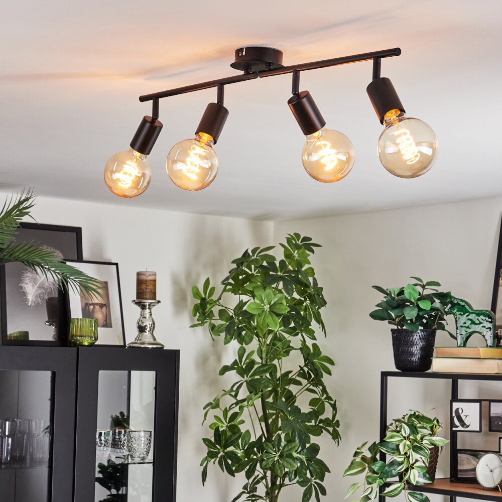 Geira Plafondlamp Zwart, 4-lichts