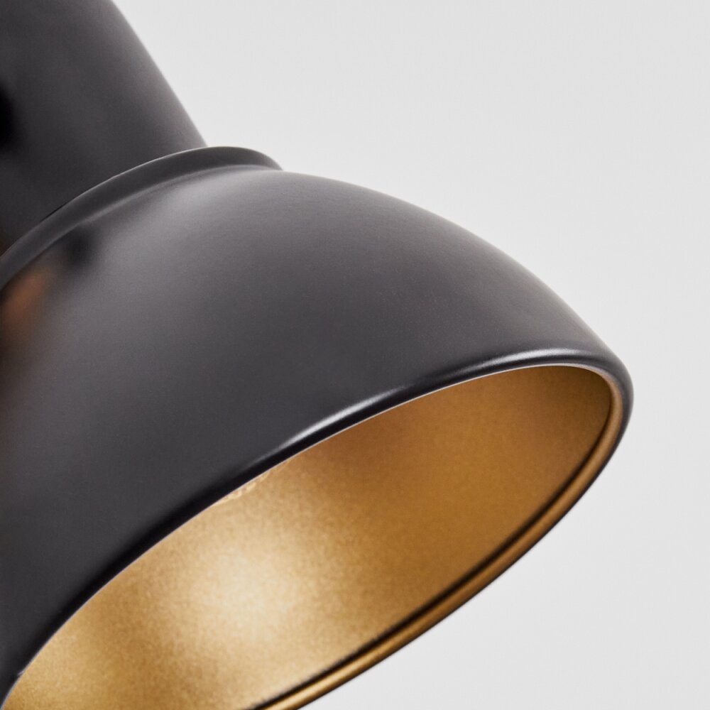 Hagan Wandlamp, Muurspot Chroom, Natuurlijke kleuren, Zwart, 1-licht