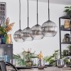 Koyoto Hanglamp, Kogellampje, Hanglamp Duidelijk, Rookkleurig, 4-lichts