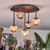 Chehalis Plafondlamp, Kogellampje Amber, Duidelijk, Rookkleurig, 5-lichts