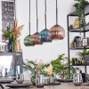 Koyoto Hanglamp, Kogellampje, Hanglamp Blauw, Groen, Koperkleurig, 4-lichts