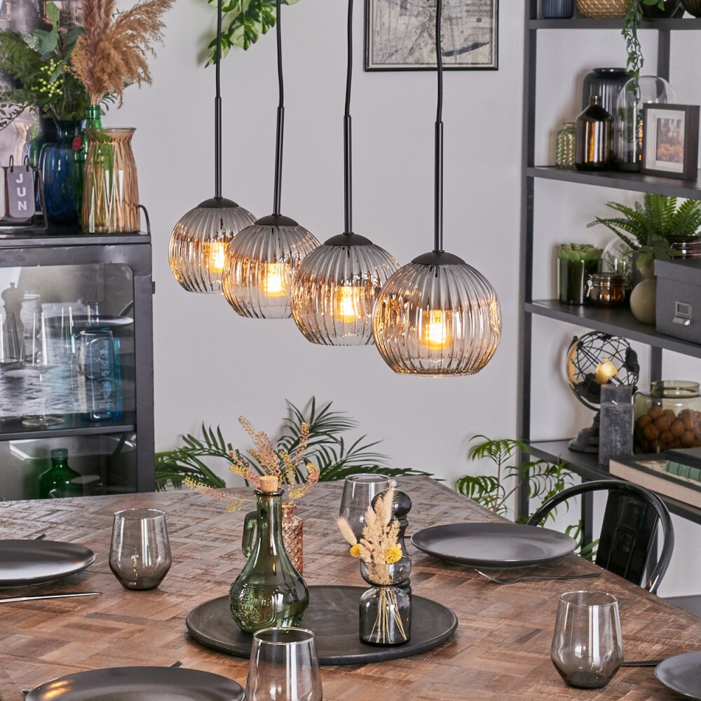 Ripoll Hanglamp, Kogellampje, Hanglamp Chroom, Duidelijk, Rookkleurig, 4-lichts main product photo