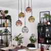 Koyoto Hanglamp, Kogellampje, Cluster hanglamp Chroom, Goud, Duidelijk, Koperkleurig, Rookkleurig, 5-lichts