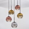 Koyoto Hanglamp, Kogellampje, Cluster hanglamp Chroom, Goud, Duidelijk, Koperkleurig, Rookkleurig, 5-lichts