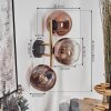 Koyoto Kogellampje, Wandlamp Goud, Zwart, 3-lichts