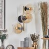 Koyoto Kogellampje, Wandlamp Goud, Zwart, 3-lichts