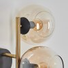 Koyoto Kogellampje, Wandlamp Goud, Zwart, 3-lichts