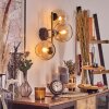 Koyoto Kogellampje, Wandlamp Goud, Zwart, 3-lichts