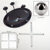 Chehalis Plafondlamp, Kogellampje 45 cm Rookkleurig, 5-lichts