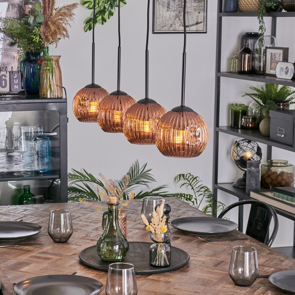 Ripoll Hanglamp, Kogellampje, Hanglamp Koperkleurig, 4-lichts main product photo