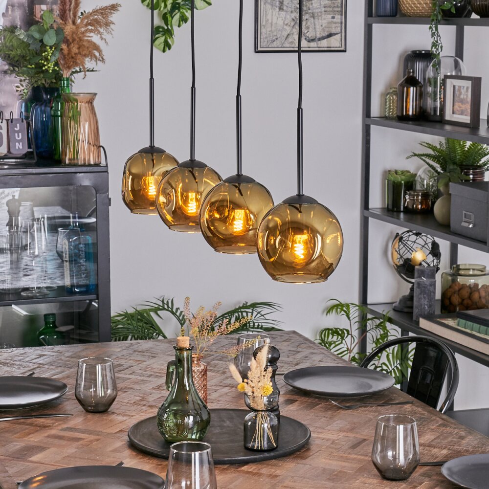Ripoll Hanglamp, Kogellampje, Hanglamp Goud, 4-lichts main product photo