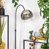 Koyoto Staande lamp, Booglampen Chroom, Zwart, 1-licht
