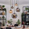 Ripoll Hanglamp, Kogellampje, Cluster hanglamp Amber, Rookkleurig, 5-lichts