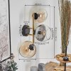 Koyoto Kogellampje, Wandlamp Goud, Zwart, 3-lichts
