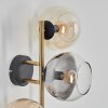 Koyoto Kogellampje, Wandlamp Goud, Zwart, 3-lichts