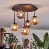 Chehalis Plafondlamp, Kogellampje Amber, Rookkleurig, 5-lichts