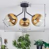 Koyoto Plafondlamp, Kogellampje 42 cm Goud, Duidelijk, 3-lichts