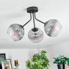 Koyoto Plafondlamp, Kogellampje Duidelijk, Rookkleurig, 3-lichts