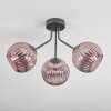 Koyoto Plafondlamp, Kogellampje Koperkleurig, 3-lichts Koyoto Plafondlamp, Kogellampje Koperkleurig, 3-lichts