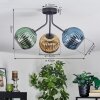 Koyoto Plafondlamp, Kogellampje Blauw, Goud, Groen, 3-lichts