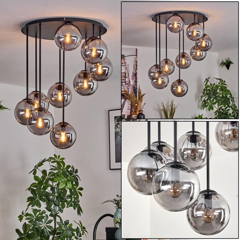 Gastor Plafondlamp, Kogellampje Rookkleurig, 9-lichts main product photo