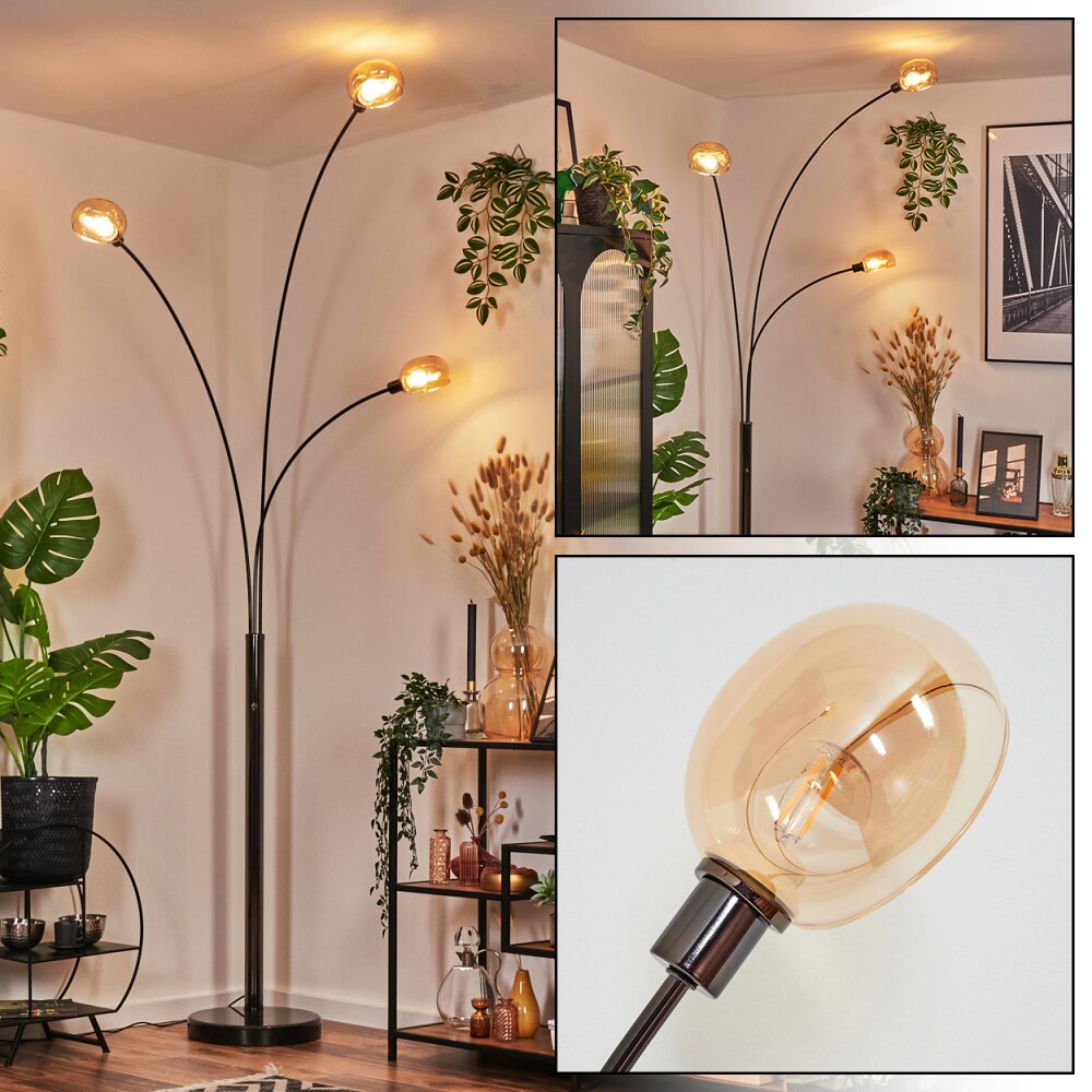 Nikkala Staande lamp Chroom, Zwart, 3-lichts main product photo