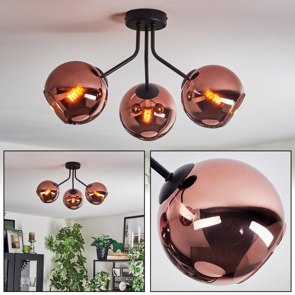 Ripoll Plafondlamp, Kogellampje Koperkleurig, 3-lichts main product photo