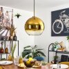 Koyoto Hanglamp, Kogellampje, Hanglamp Goud, Zwart, 1-licht