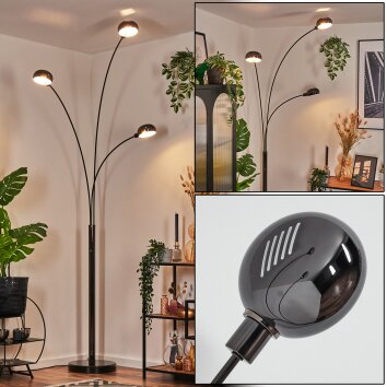 Nikkala Staande lamp Chroom, Zwart, 3-lichts