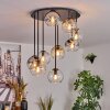 Koyoto Plafondlamp, Kogellampje Amber, Duidelijk, Rookkleurig, 9-lichts