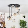 Koyoto Plafondlamp, Kogellampje Amber, Duidelijk, Rookkleurig, 9-lichts