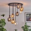 Gastor Plafondlamp, Kogellampje Amber, Duidelijk, Rookkleurig, 9-lichts