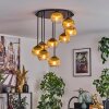 Koyoto Plafondlamp, Kogellampje 57 cm Goud, Duidelijk, 9-lichts