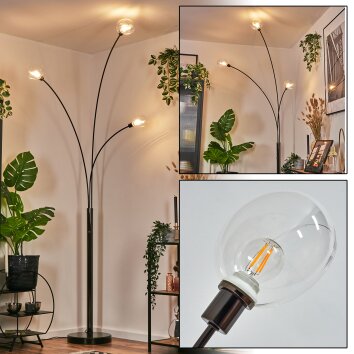 Nikkala Staande lamp Chroom, Zwart, 3-lichts
