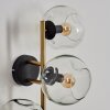 Ripoll Kogellampje, Wandlamp Goud, Zwart, 3-lichts