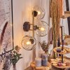 Ripoll Kogellampje, Wandlamp Goud, Zwart, 3-lichts