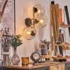 Ripoll Kogellampje, Wandlamp Goud, Zwart, 3-lichts