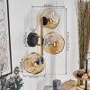 Gastor Kogellampje, Wandlamp Goud, Zwart, 3-lichts