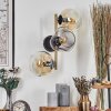 Ripoll Kogellampje, Wandlamp Goud, Zwart, 3-lichts