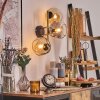 Ripoll Kogellampje, Wandlamp Goud, Zwart, 3-lichts