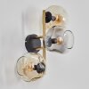 Ripoll Kogellampje, Wandlamp Goud, Zwart, 3-lichts