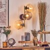 Ripoll Kogellampje, Wandlamp Goud, Zwart, 3-lichts
