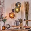 Koyoto Kogellampje, Wandlamp Goud, Zwart, 3-lichts