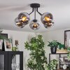 Gastor Plafondlamp, Kogellampje 52 cm Chroom, Duidelijk, Rookkleurig, 5-lichts