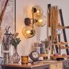 Gastor Kogellampje, Wandlamp Goud, Zwart, 3-lichts