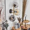 Ripoll Kogellampje, Wandlamp Goud, Zwart, 3-lichts