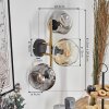 Ripoll Kogellampje, Wandlamp Goud, Zwart, 3-lichts