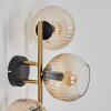 Koyoto Kogellampje, Wandlamp Goud, Zwart, 3-lichts
