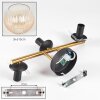 Koyoto Kogellampje, Wandlamp Goud, Zwart, 3-lichts