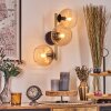 Koyoto Kogellampje, Wandlamp Goud, Zwart, 3-lichts